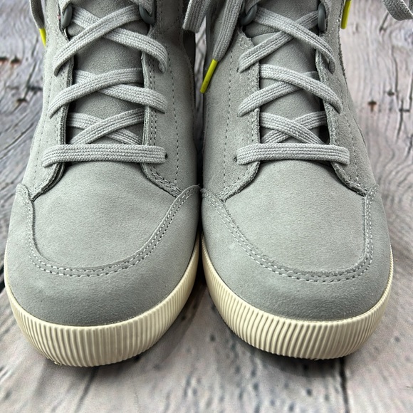 SOREL OUT ‘N ABOUT II Dove Quarry Gray Soft Suede Lace Up Wedge Boot Sneakers - Picture 14 of 17